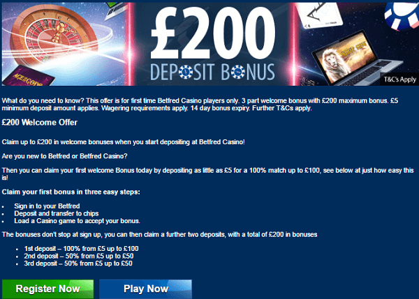 Betfred Casino Bonus
